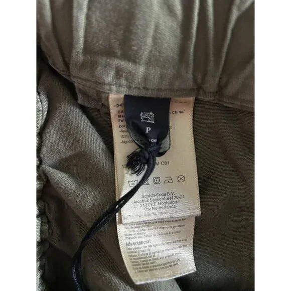 Scotch & Soda Army Green Cotton Twill Shorts Drawstring Elastic Waist Size XS - Picture 5 of 9